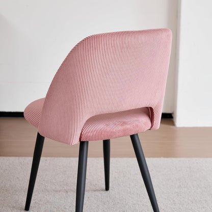 8 Esszimmerstühle mit Cordbezug, Rosa – Bequemer Sitz