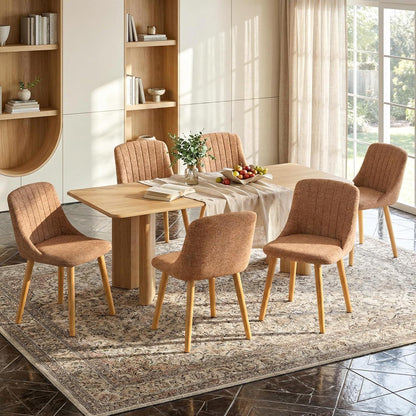 Braune Samt Esszimmerstühle 4er Set mit Holzbeinen