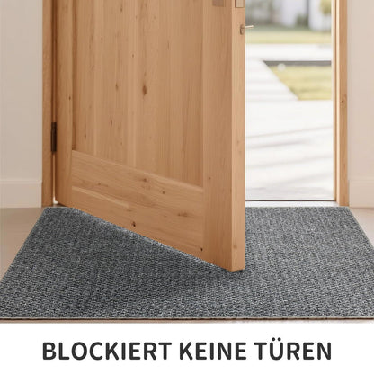 Fußmatte Innen Grau 80x120 cm – Schmutzfangmatte mit Anti-Rutsch Rückseite