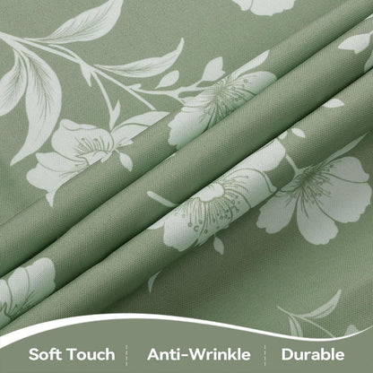 Tischdecke Blumen Garten Salbeigrün 152x264cm Rechteck