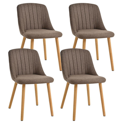 Esszimmerstühle Braun 4er Set mit Holzbeinen & Polyester