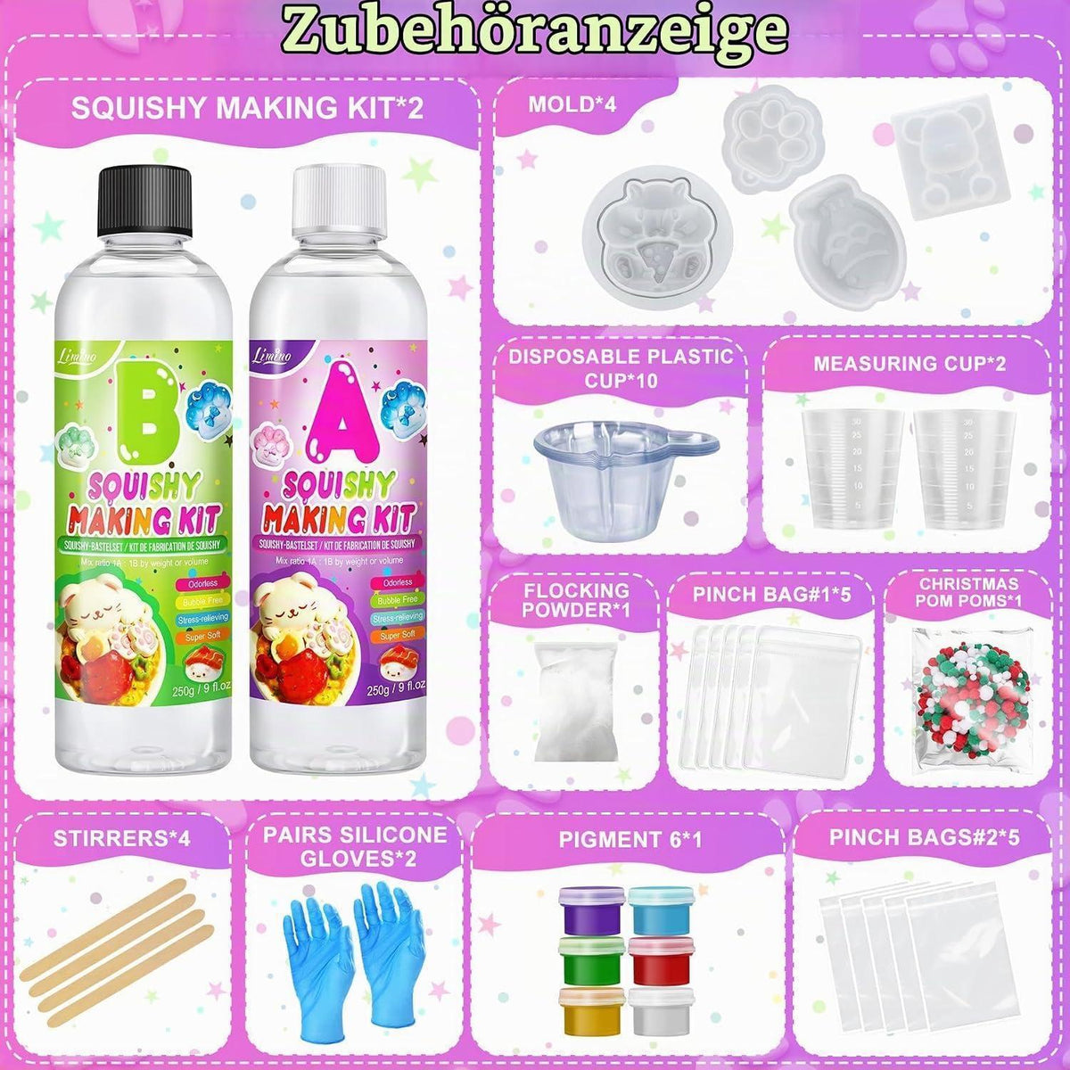 Flüssigsilikon Set für Taba Squishy - 500g Weiß