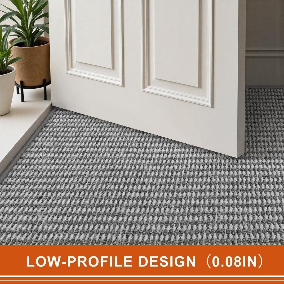 Fußmatte Innen 60x90cm Grau Weiß – Rutschfest & Waschbar