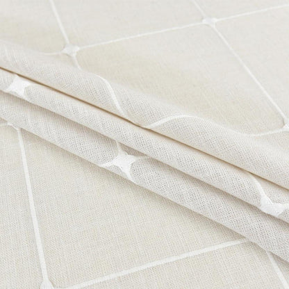 Runde Tischdecke Leinenoptik 150 cm Weiß – Abwaschbar
