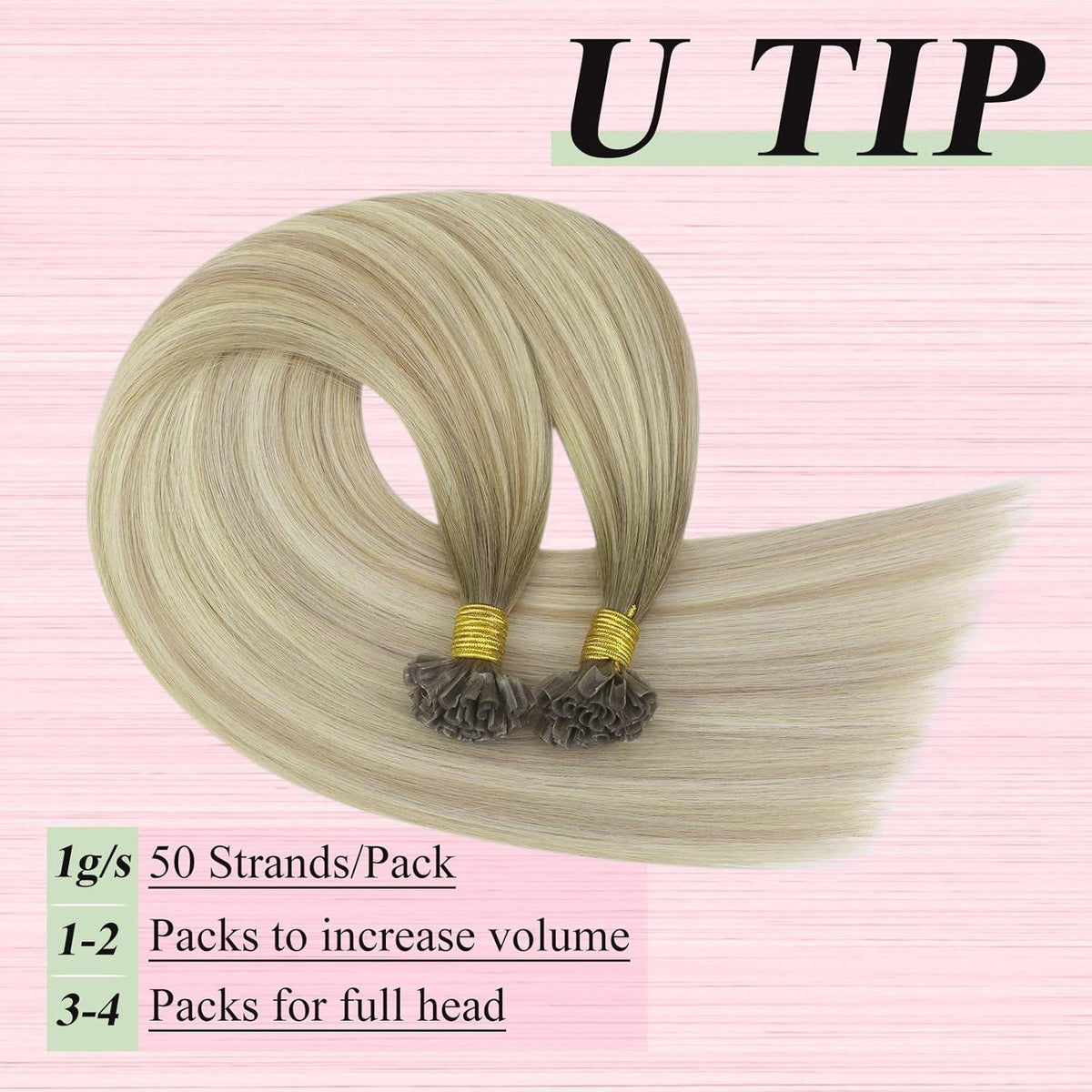 Echthaar Bonding Extensions Blond Ombre 35cm