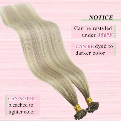 Echthaar Bonding Extensions Blond Ombre 35cm