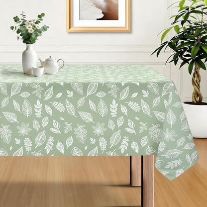 Tischdecke Blätter Salbeigrün 140x200 cm | Frühling Sommer