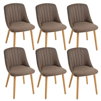 Esszimmerstuhl Braun 6er Set | Polsterstuhl Holzbeine | Ergonomisch