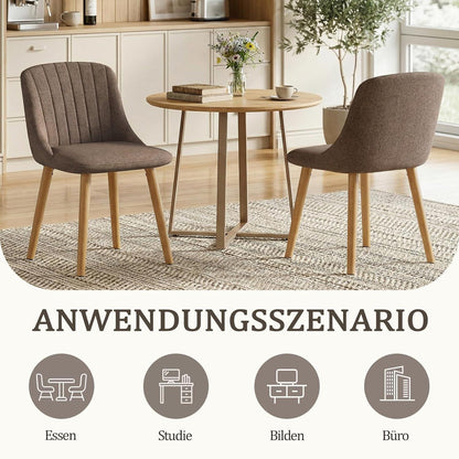 Esszimmerstuhl Braun 6er Set | Polsterstuhl Holzbeine | Ergonomisch