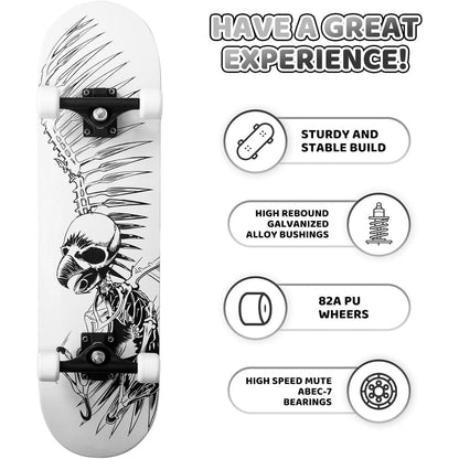 Komplett Skateboard 31 Zoll – Checkerboard Design für Anfänger
