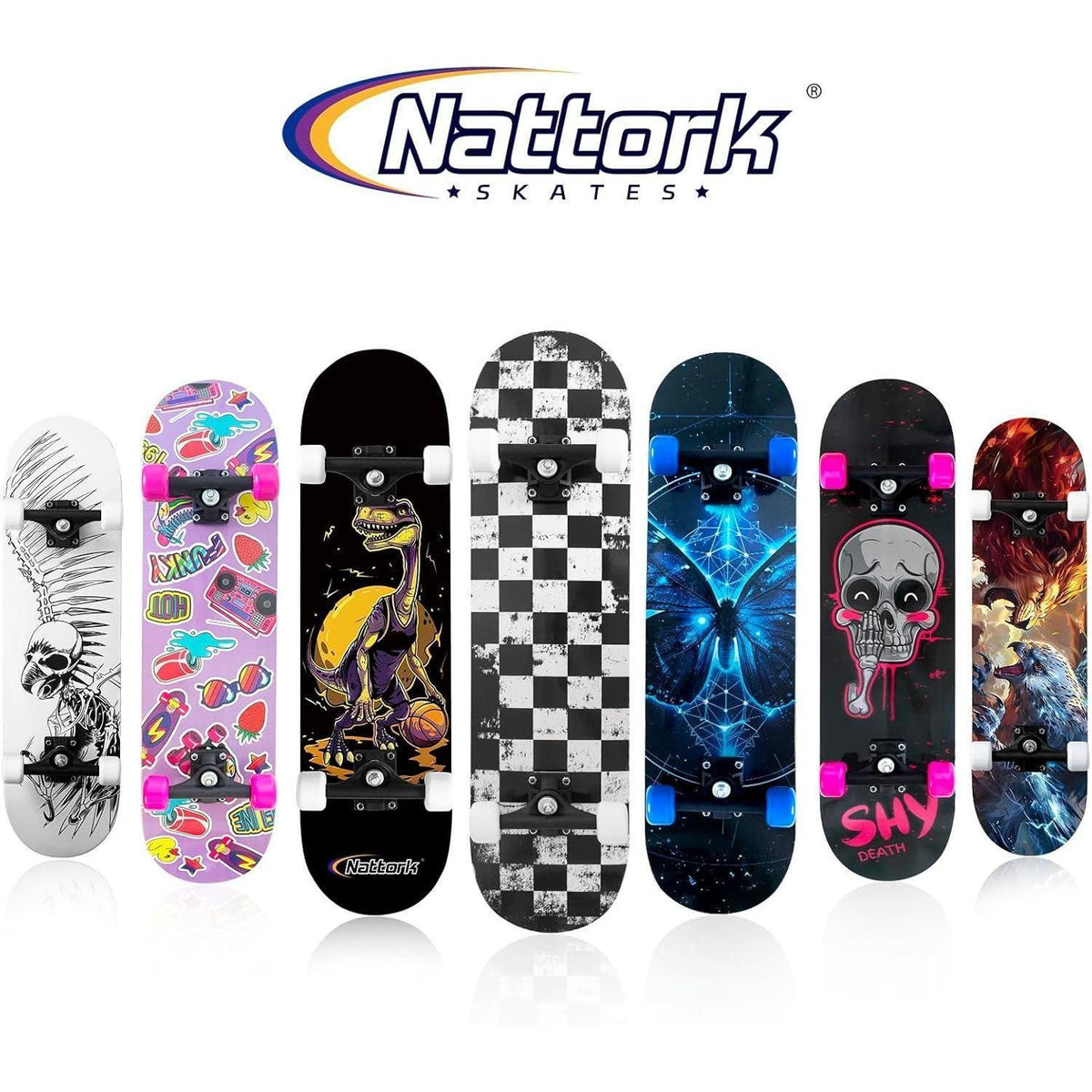 Komplett Skateboard 31 Zoll – Checkerboard Design für Anfänger