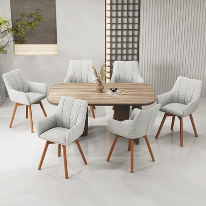 Drehbare Esszimmerstühle 4er Set Beige – Komfortabler Polsterstuhl
