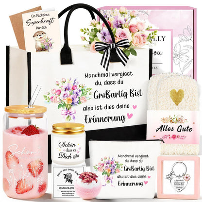 Geschenkset für Frauen – 8tlg. Mutmacher Geschenk mit Grußkarte
