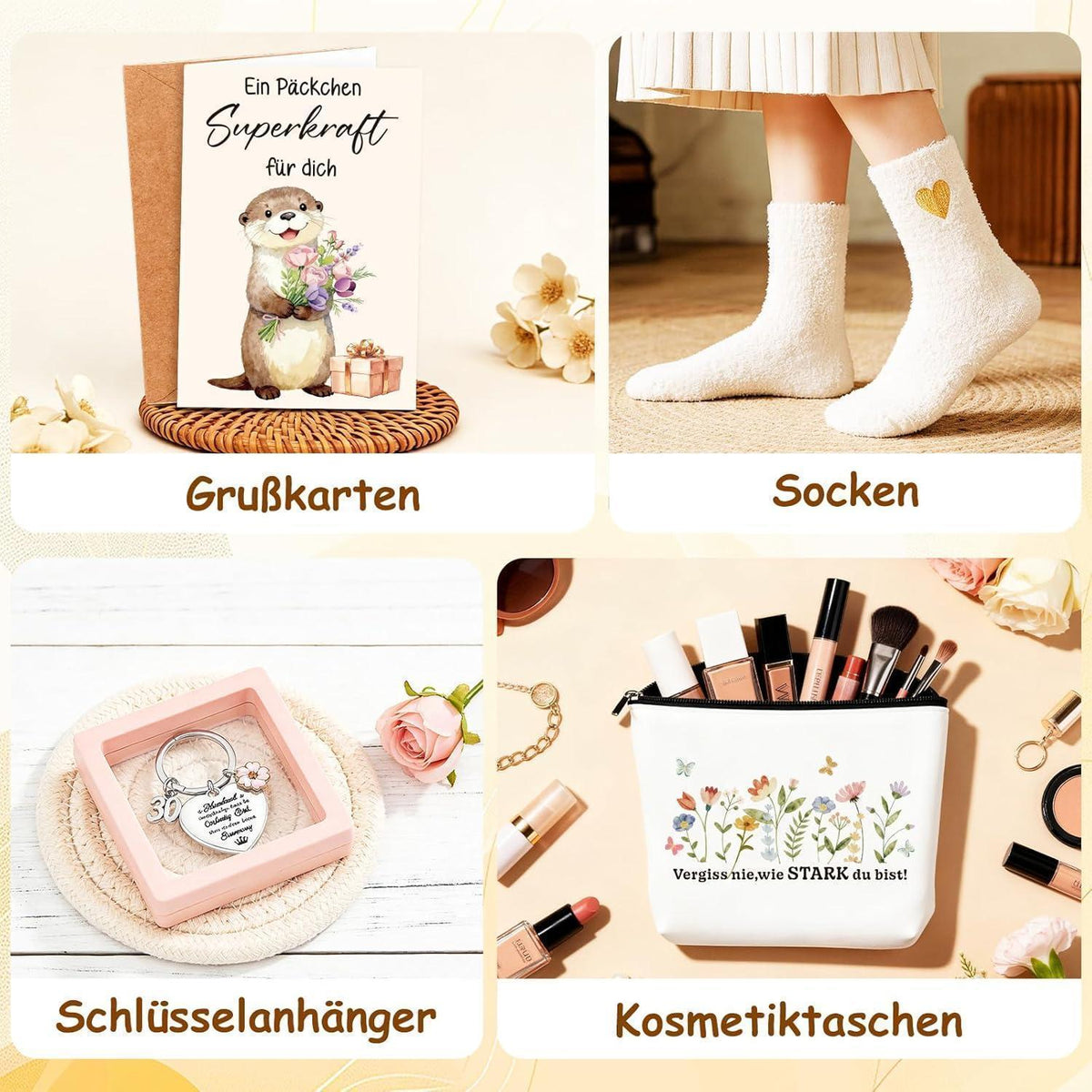 Geschenkset für Frauen – 8tlg. Mutmacher Geschenk mit Grußkarte