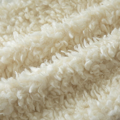 2er Set Kissenbezüge 45x45 cm Cremegelb Faux Pelz Bouclé Sherpa