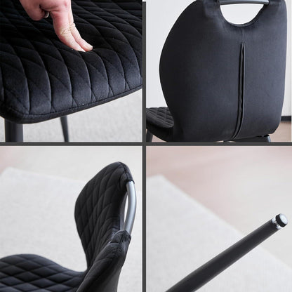 Esstisch Set 140x78cm mit 4 Esszimmerstühlen Dunkelbraun/Schwarz