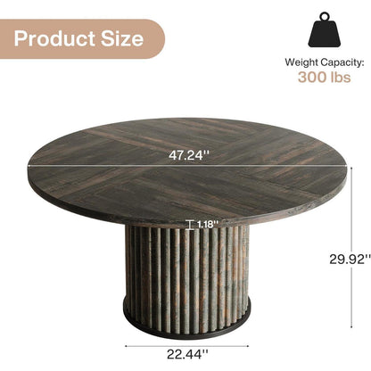 Runder Esstisch 120cm Schwarz – Moderner Esszimmertisch für 4-6 Personen