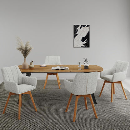 Drehbare Esszimmerstühle 2er Set Beige – Komfortabler Polsterstuhl