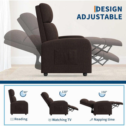 Relaxsessel mit Liegefunktion – Braun, Verstellbar & Bequem