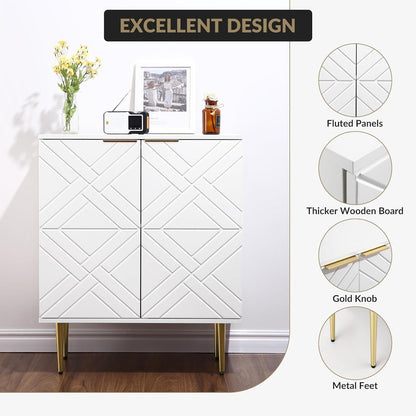 Weißes Sideboard mit Fächern – Anrichte & Stauraumschrank