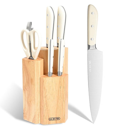 7-teiliges Küchenmesser-Set Edelstahl mit Block