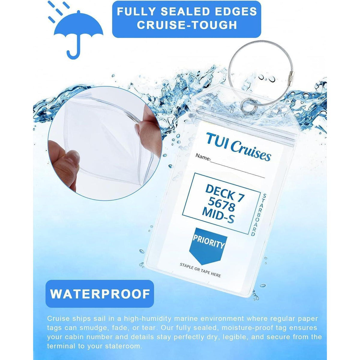 Transparente Kofferanhänger für Kreuzfahrt & Flugreise (6er Set)