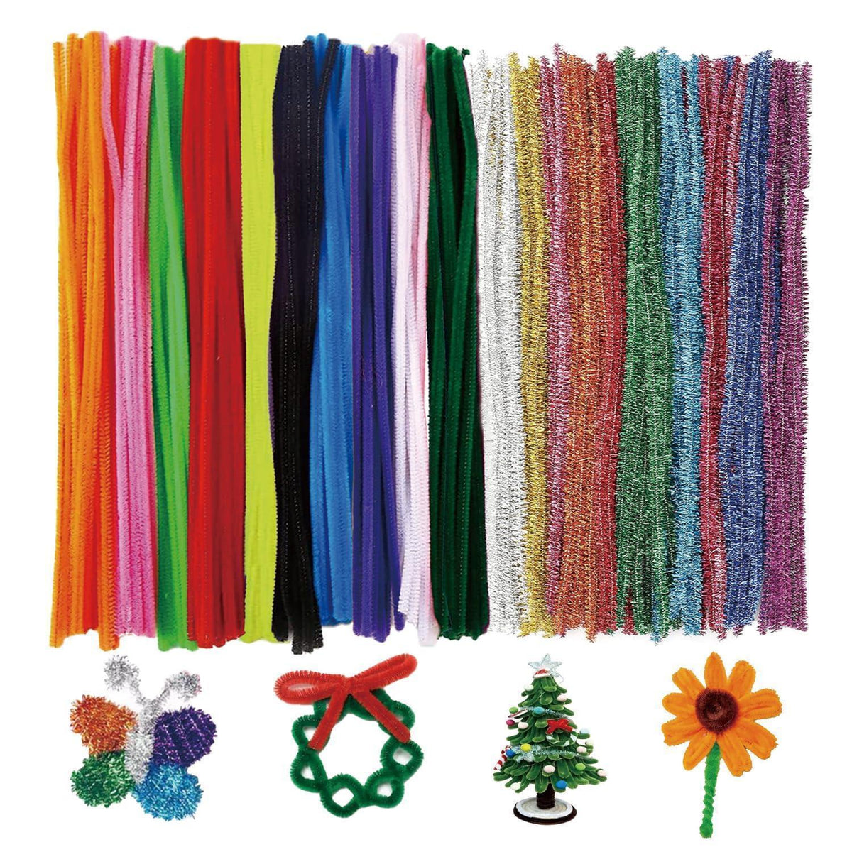 200 Pfeifenreiniger Bunt – Bastelset für Kinder & DIY Projekte