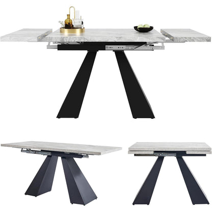 Ausziehbarer Esstisch 99-159cm – Esszimmer Tisch mit Marmor Optik