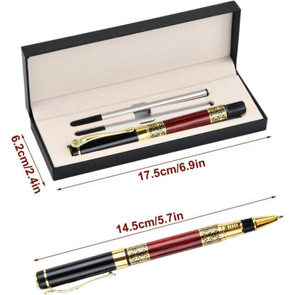 0,5 mm Metall Kugelschreiber – Luxus Stift mit 2 Minen Schwarz
