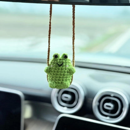 Gehäkelter Frosch Rückspiegel Anhänger - Schwingend & Dekorativ
