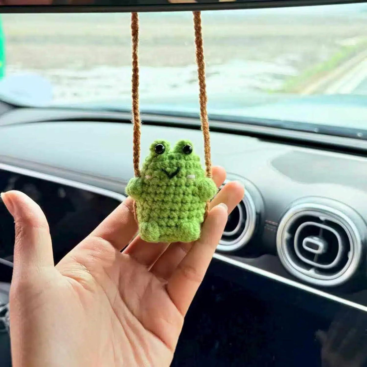 Gehäkelter Frosch Rückspiegel Anhänger - Schwingend & Dekorativ