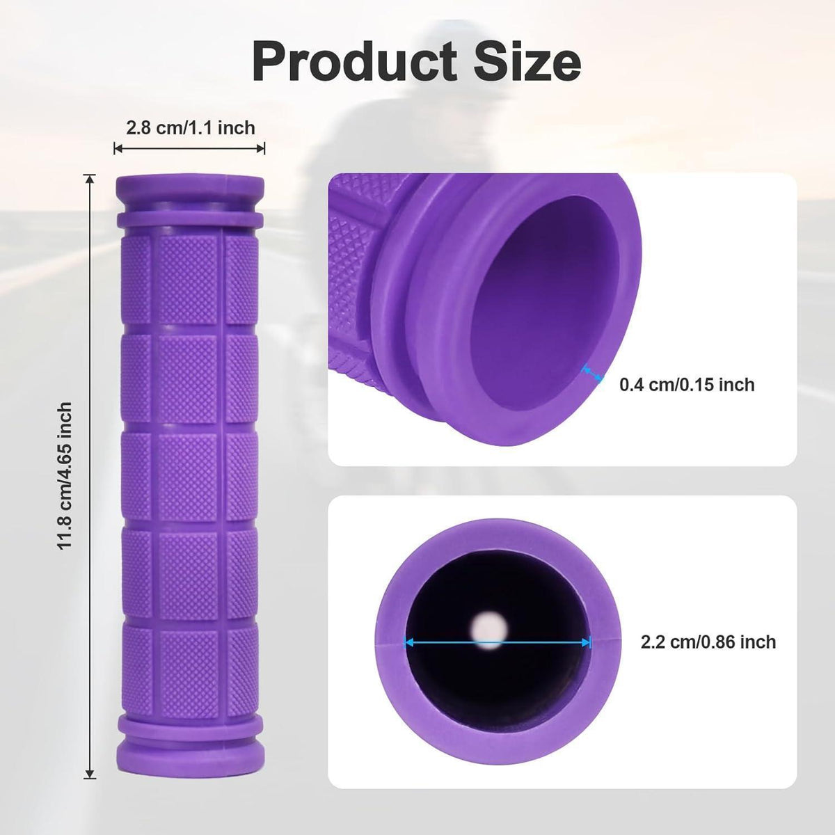 Ergonomische Fahrradgriffe 22mm - Rutschfest & Weich Purple