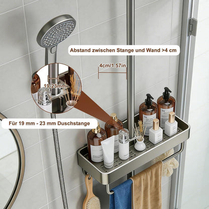 Duschablage Ohne Bohren für Duschstange – Shampoo Halterung Badezimmer Organizer