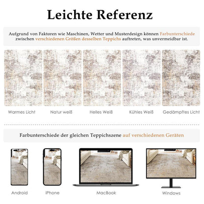 Läufer Beige Grau Abstrakt Waschbar 80x300cm