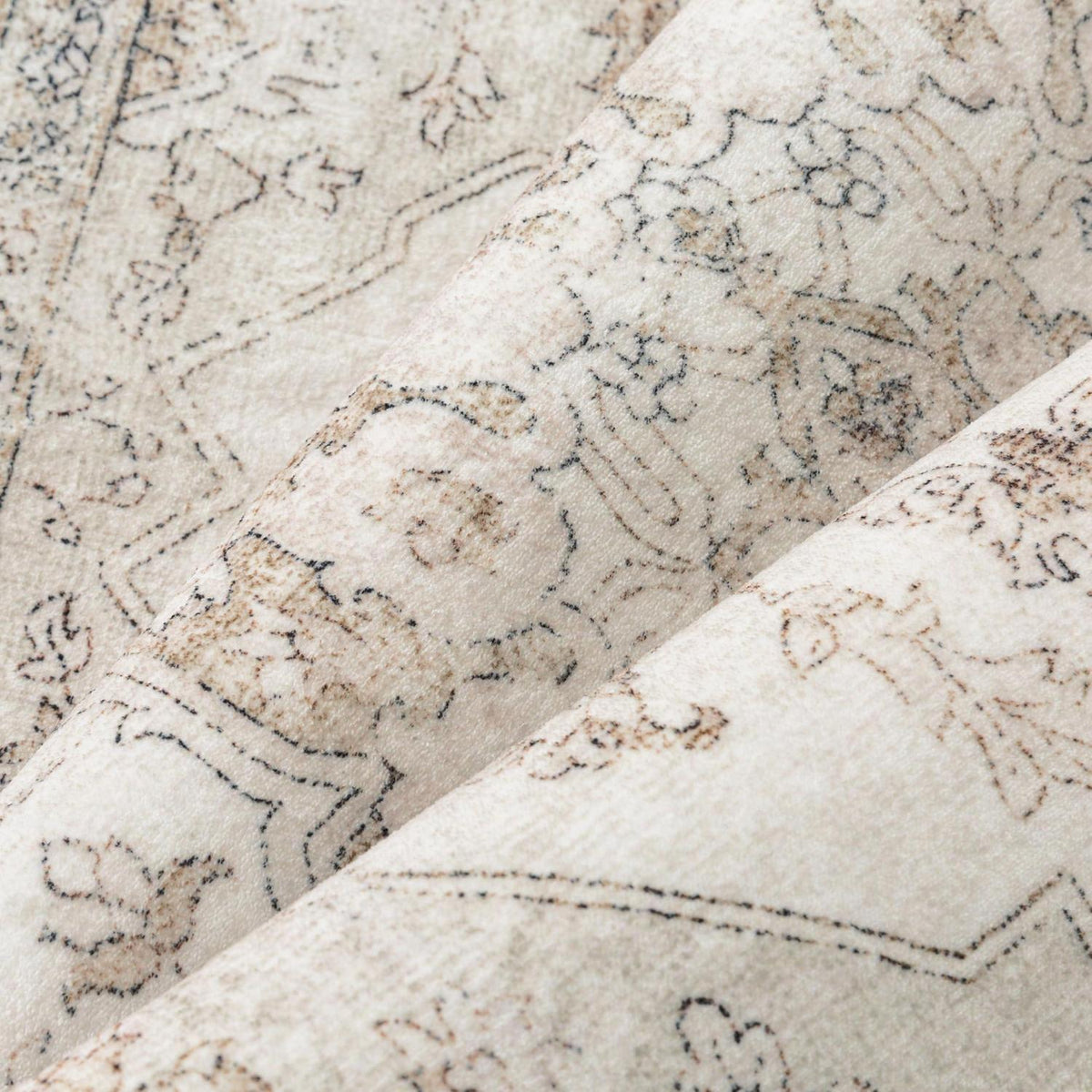 Vintage Läufer Beige 80x400cm – Waschbarer Flurteppich