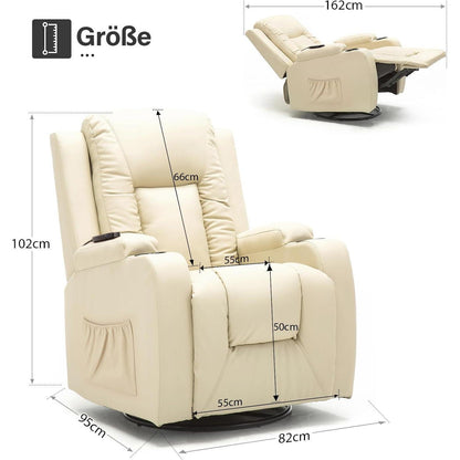 Relaxsessel mit Verstellbarer Rückenlehne & Fußstütze, Weiß