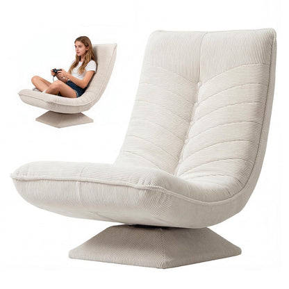 Verstellbarer Bodenstuhl Relaxsessel Beige – 360° Drehbar & Klappbar