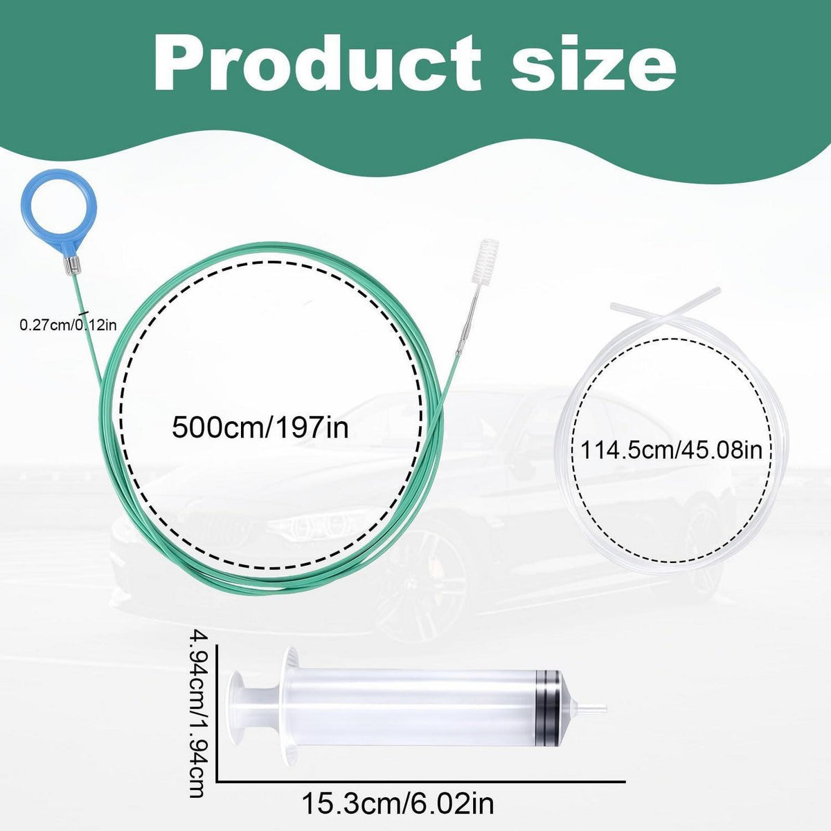 Flexible Abflussbürste 500cm – Reinigungsbürste für Schiebedach