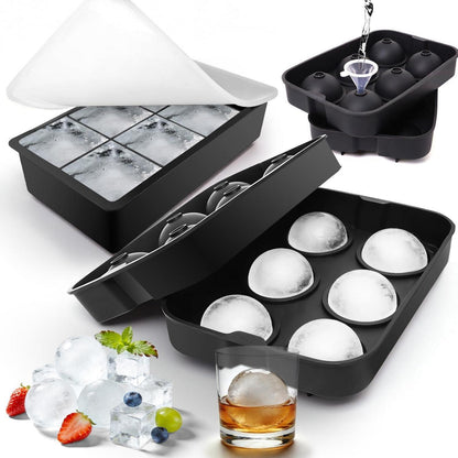 Silikon Eiswürfelform mit Deckel - Große Würfel für Cocktails