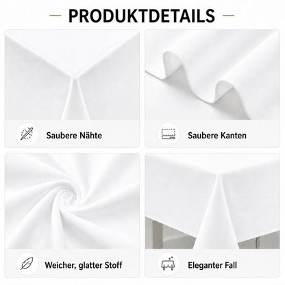 Weißes Tischdecken-Set 6er Pack, 229x396 cm, Rechteckig