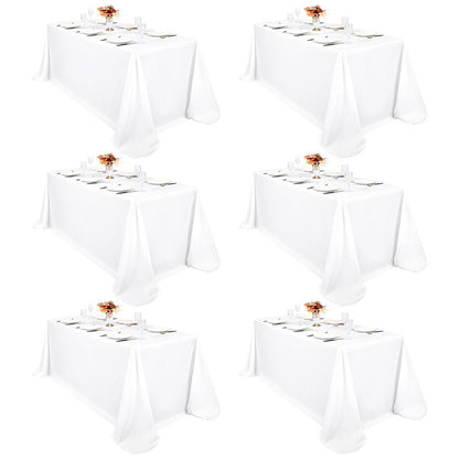 Weißes Tischdecken-Set 6er Pack, 229x335 cm, Rechteckig