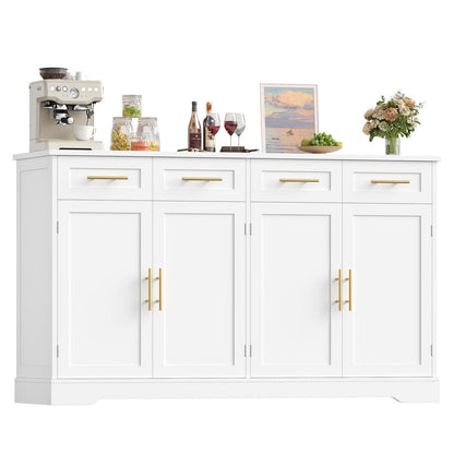 Sideboard 150cm mit Arbeitsplatte – Küchenschrank Weiß