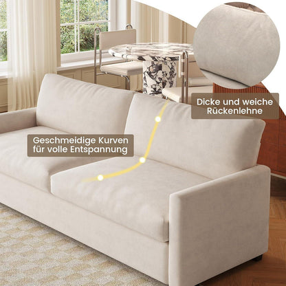 3-Sitzer Stoffsofa Cremeweiß – Modernes Wohnzimmer Sofa