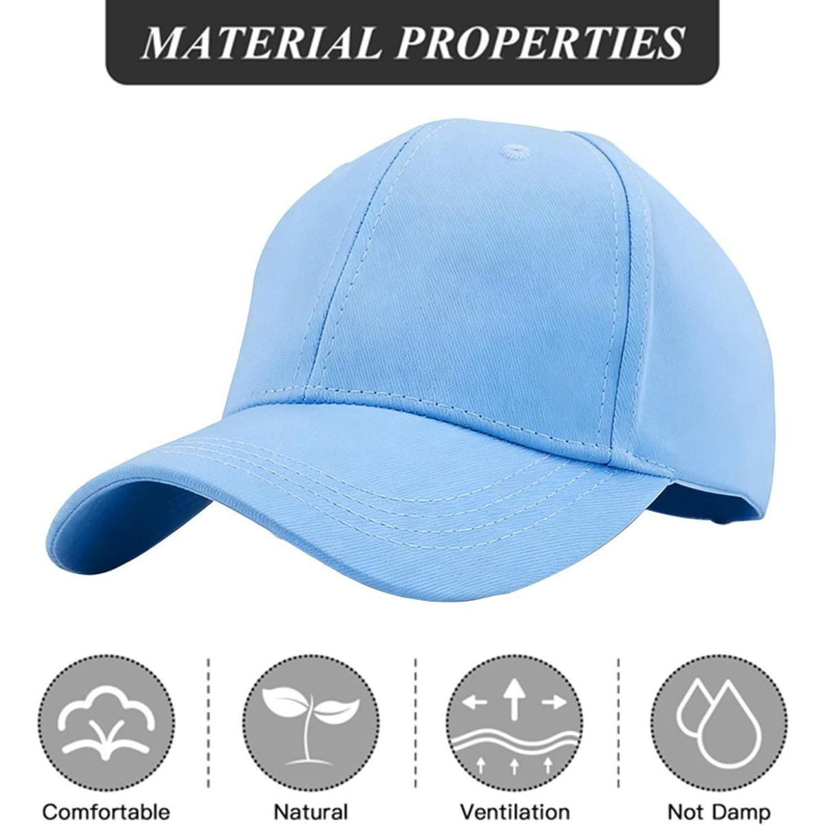 Damen Pferdeschwanz Baseball Cap – Einstellbar & Himmelblau