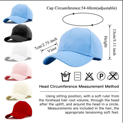 Damen Pferdeschwanz Baseball Cap – Einstellbar & Himmelblau