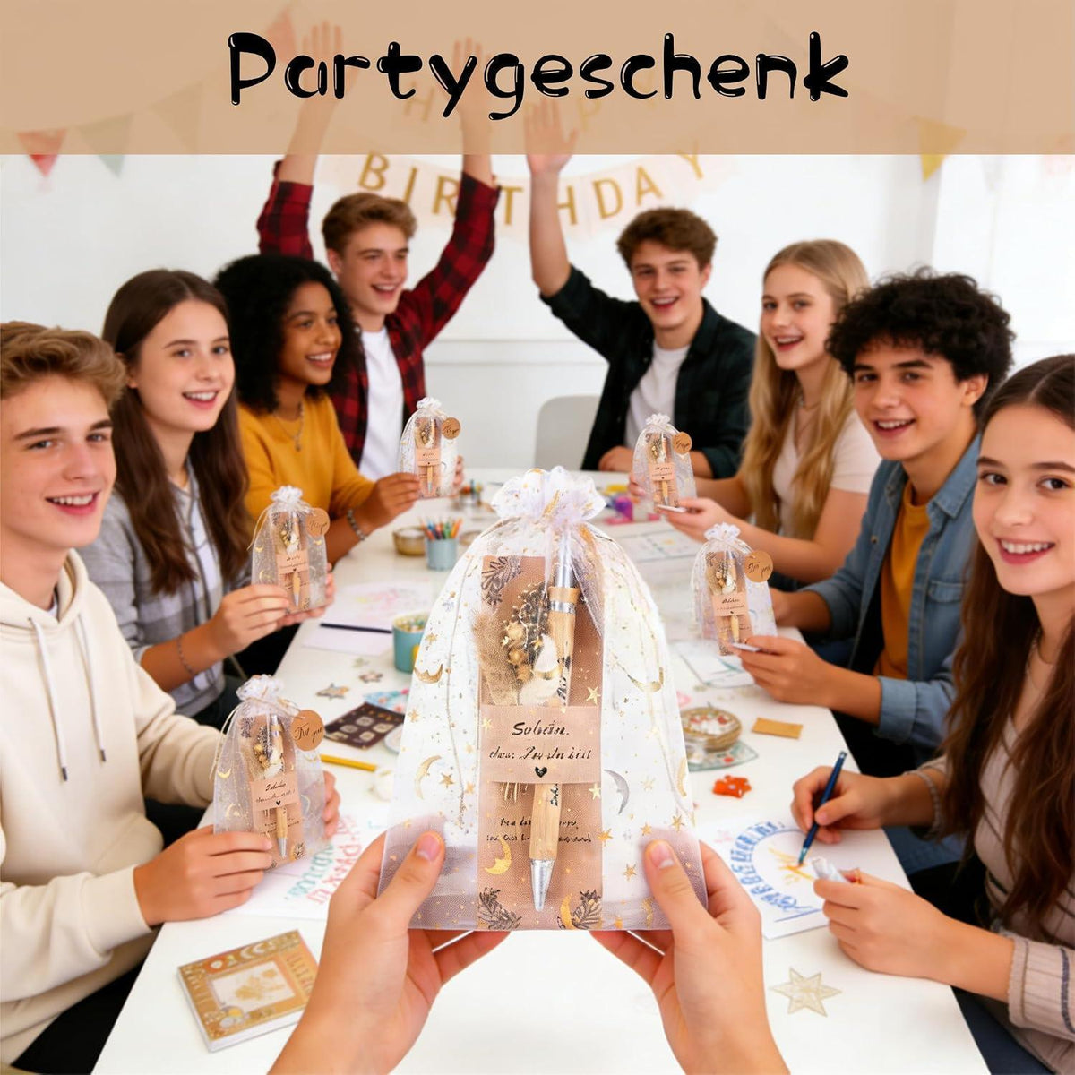 10er Set Gastgeschenke Geburtstag – Dankeschön Kugelschreiber