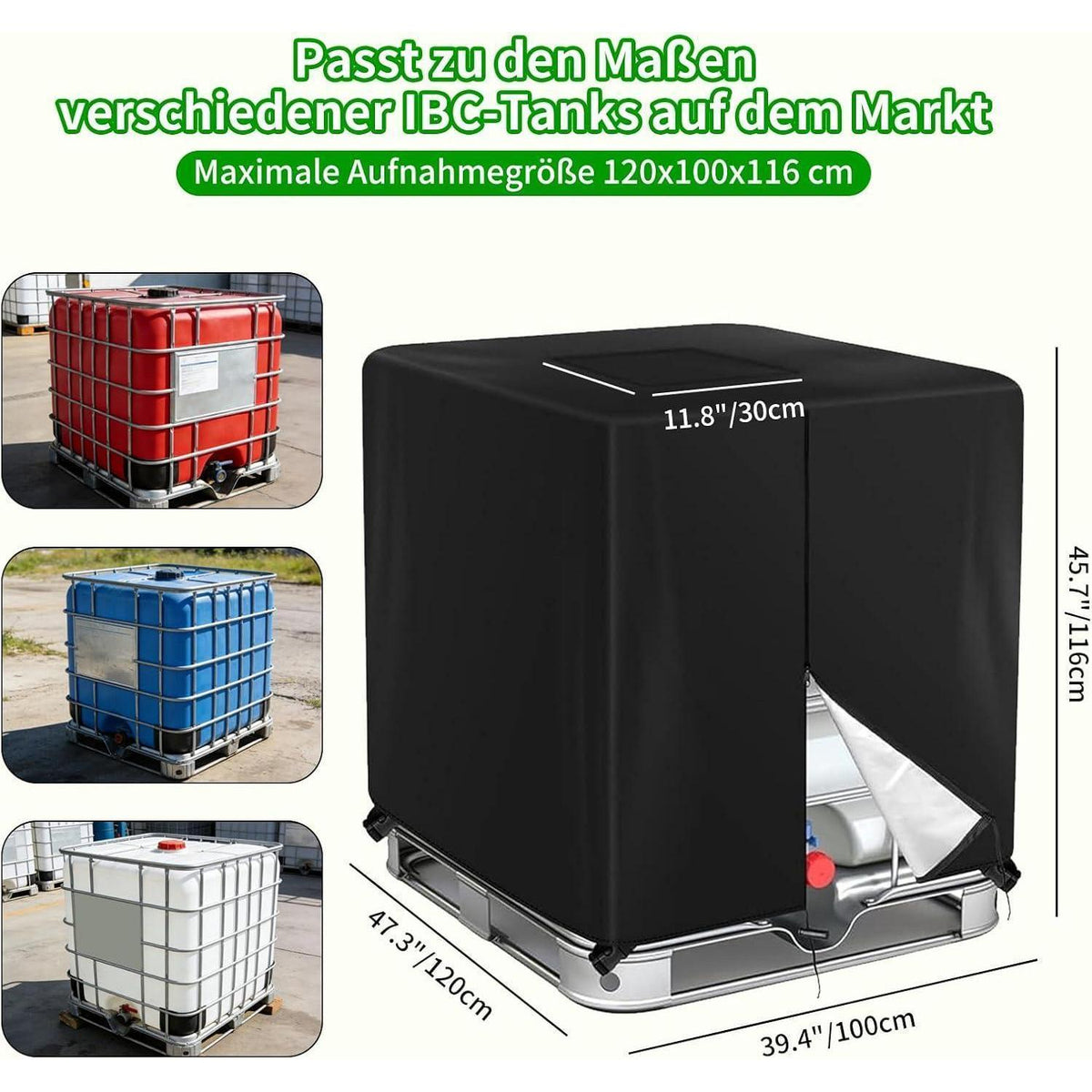 IBC Tank Abdeckung 1000L - Wasserdicht & UV-Beständig