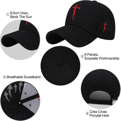 Baseball Cap Damen Herren – Verstellbare Sonnenkappe Schwarz