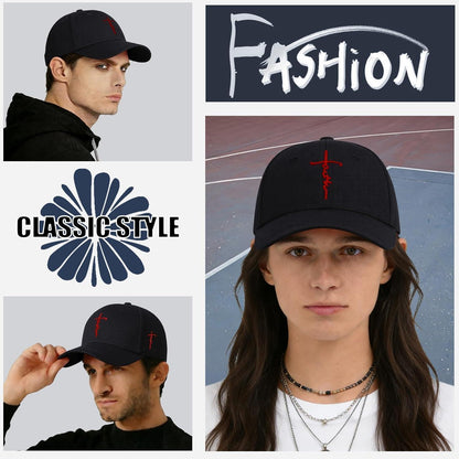 Baseball Cap Damen Herren – Verstellbare Sonnenkappe Schwarz