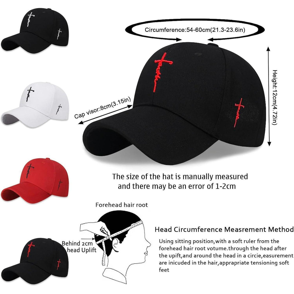 Baseball Cap Damen Herren – Verstellbare Sonnenkappe Schwarz